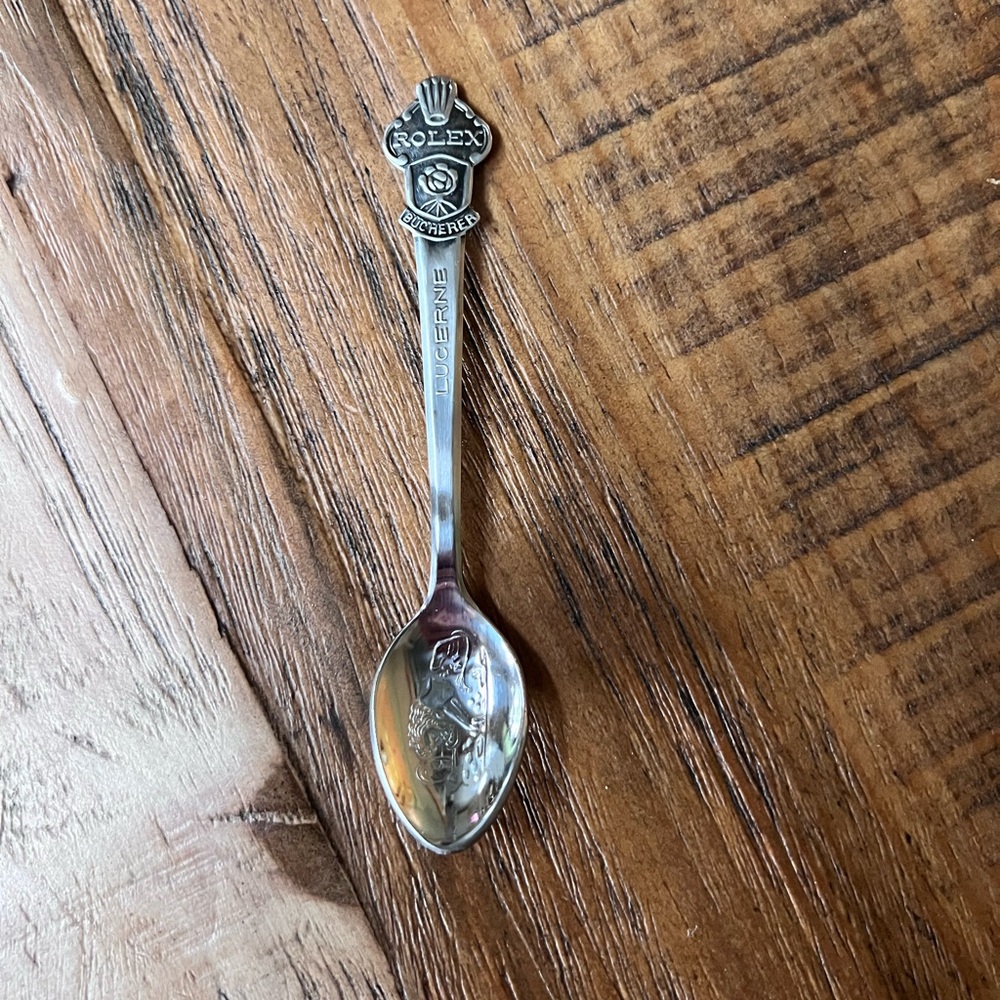 Vintage Rolex Bucherer Lucerne Switzerland Silver Souvenir Collector Spoon